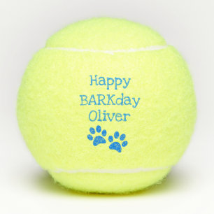 Balles De Tennis Jouet heureux bleu de chien d'anniversaire de