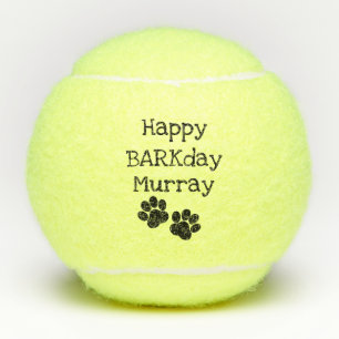 Balles De Tennis Jouet heureux noir de chien d'anniversaire de