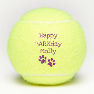 Balles De Tennis Jouet heureux pourpre de chien d'anniversaire de