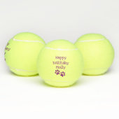 Balles De Tennis Jouet heureux pourpre de chien d'anniversaire de (Multiple)