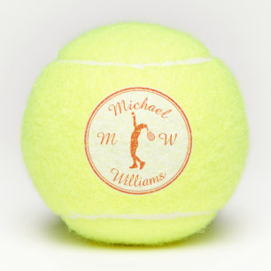 Balles De Tennis Joueur de tennis Sport Personnalisé Orange Silhoue