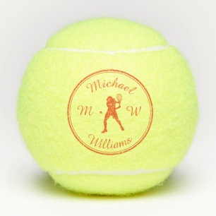 Balles De Tennis Joueur de tennis Sport Personnalisé Orange Silhoue