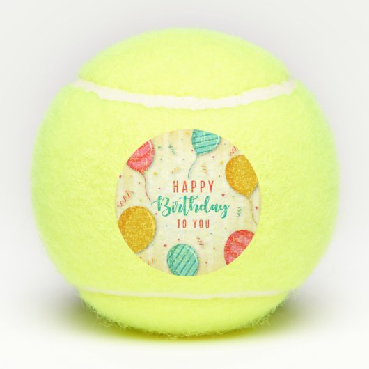 Balles De Tennis Joyeux anniversaire (Dos)