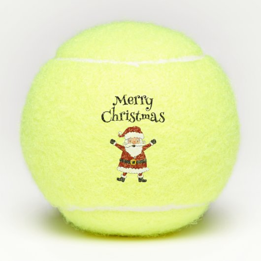 Balles De Tennis Joyeux Noël avec le Père Noël (Devant)