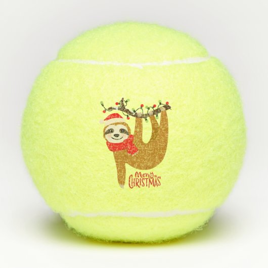 Balles De Tennis Joyeux Noël Sloth | Vacances (Devant)