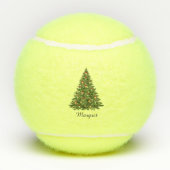Balles De Tennis Joyeux sapin de Noël festif Script personnalisé (Dos)