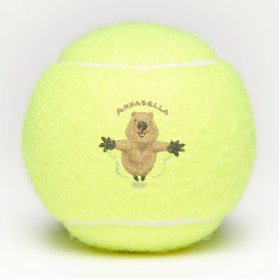 Balles De Tennis Joyeux sauter quokka dessin animé