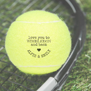 Balles De Tennis L'amour pour Wimbledon et le retour personnalisé