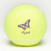 Balles De Tennis L'animal familier pourpre de chien de papillon de (Devant)