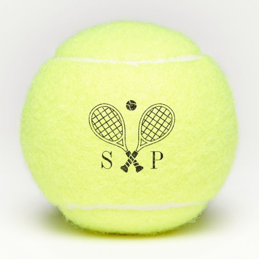 Balles De Tennis Le parfait accord Nom personnalisé Logo Monogramme (Devant)