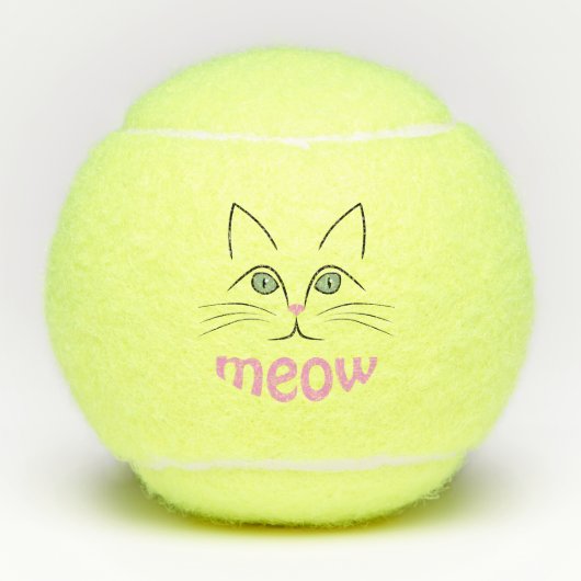 Balles De Tennis Le visage de Chat (Devant)