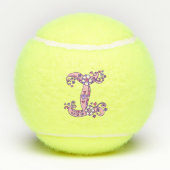 Balles De Tennis Lettre I monogramme filles Doodart personnalisé (Dos)
