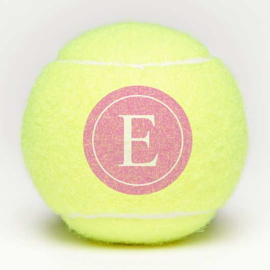 Balles De Tennis LETTRE INITIALE MONOGRAPHIQUE ROSE Fille Simple (Devant)