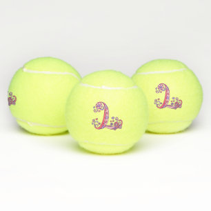 Balles De Tennis Lettre L monogramme filles Doodart personnalisé