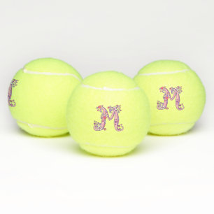 Balles De Tennis Lettre M monogramme filles Doodart personnalisé