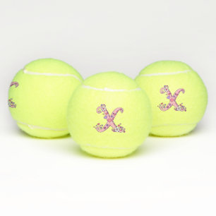 Balles De Tennis Lettre X monogramme filles Doodart personnalisé