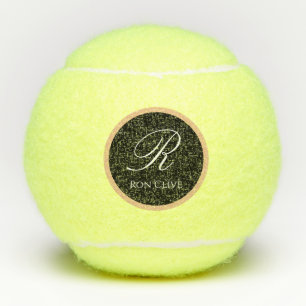 Balles De Tennis Logo personnalisé avec initiale et nom en noir et