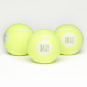Balles De Tennis Logo Stylish Minimal & Modern Grey Initiales & Nom (Multiple)