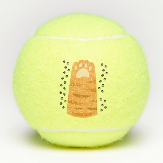 BALLES DE TENNIS MAIN À CHAT (Devant)