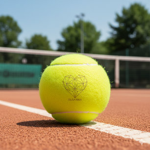 Balles De Tennis Marbre de cœur géométrique en or rose faux tendanc