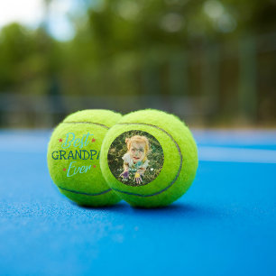 Balles De Tennis Meilleur Grand-Père Photo Lettrée à la Main