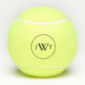 Balles De Tennis Modèle de texte simple de monogramme noir (Dos)