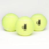 Balles De Tennis Monogramme de chat noir (Multiple)