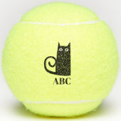 Balles De Tennis Monogramme de chat noir