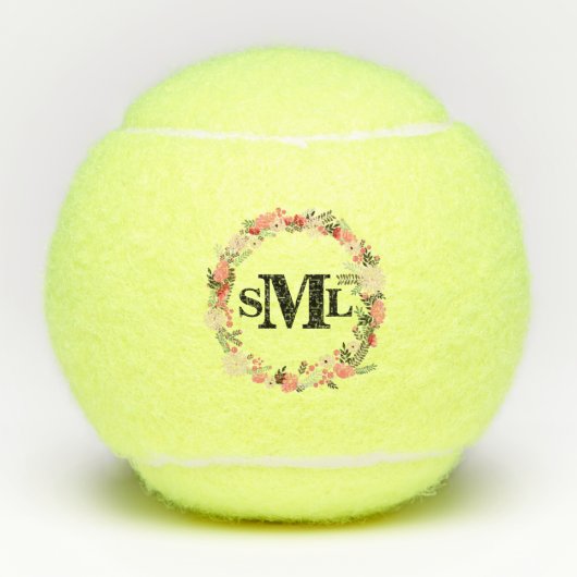 Balles De Tennis Monogramme floral (Devant)