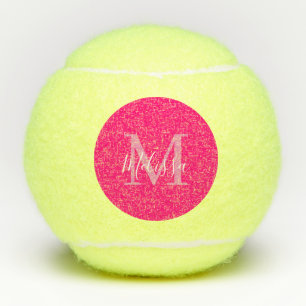 Balles De Tennis Monogramme moderne Sassy Rose élégant