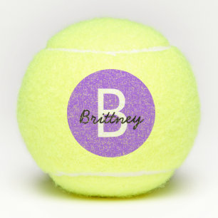 Balles De Tennis Monogramme mou moderne personnalisé violet