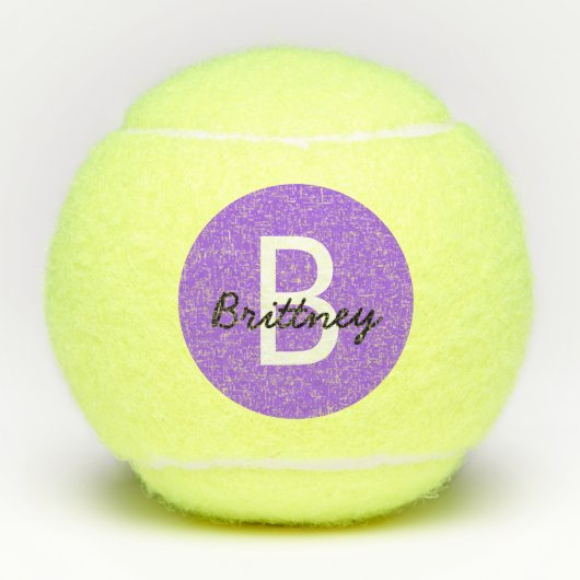 Balles De Tennis Monogramme mou moderne personnalisé violet (Devant)