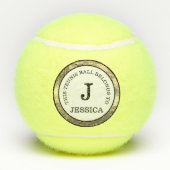 Balles De Tennis Monogramme Nom initial Moderne (Dos)