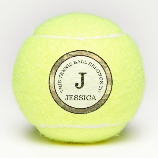Balles De Tennis Monogramme Nom initial Moderne (Devant)