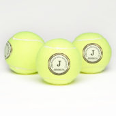 Balles De Tennis Monogramme Nom initial Moderne (Multiple)