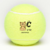 Balles De Tennis monogramme personnalisé C est pour chats chaton ch (Dos)