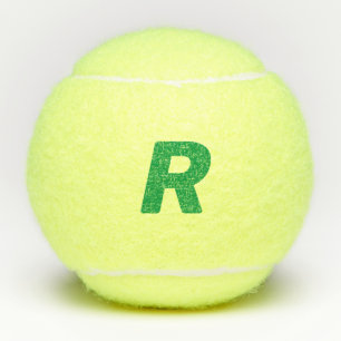 Balles De Tennis Monogramme personnalisé Initiales Coutume vert jau