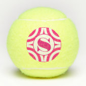 Balles De Tennis Monogramme rose classique (Devant)