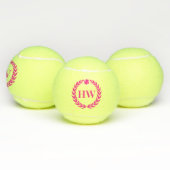Balles De Tennis Monogramme rose personnalisé (Multiple)