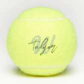 Balles De Tennis Monogramme simple vert nom personnalisé et initial (Devant)