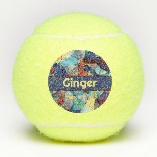 Balles De Tennis Motif en verre teint personnalisé