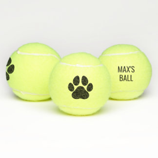 Balles De Tennis Nom de chien personnalisé Paw