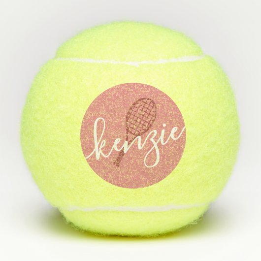 Balles De Tennis Nom de fille personnalisée rose (Devant)