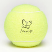 Balles De Tennis Nom de papillon personnalisé Monogramme (Devant)