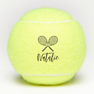Balles De Tennis Nom de script élégant personnalisé