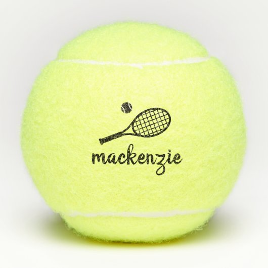 Balles De Tennis Nom de script Moderne Personnalisé (Devant)