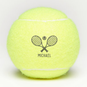 Balles De Tennis Nom du joueur de tennis Monogramme Personnalisé