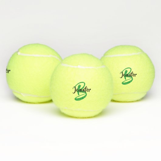 Balles De Tennis Nom du monogramme personnalisé (Multiple)