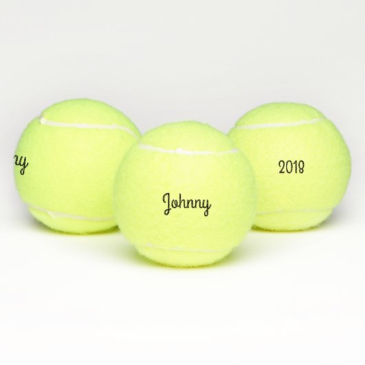Balles De Tennis Nom et date faits sur commande simples des textes (Multiple)