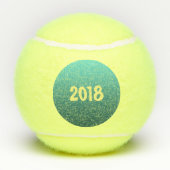 Balles De Tennis Nom et date faits sur commande sur le point vert (Dos)